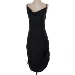 Free People Black Midi Dress with Spaghetti Straps
